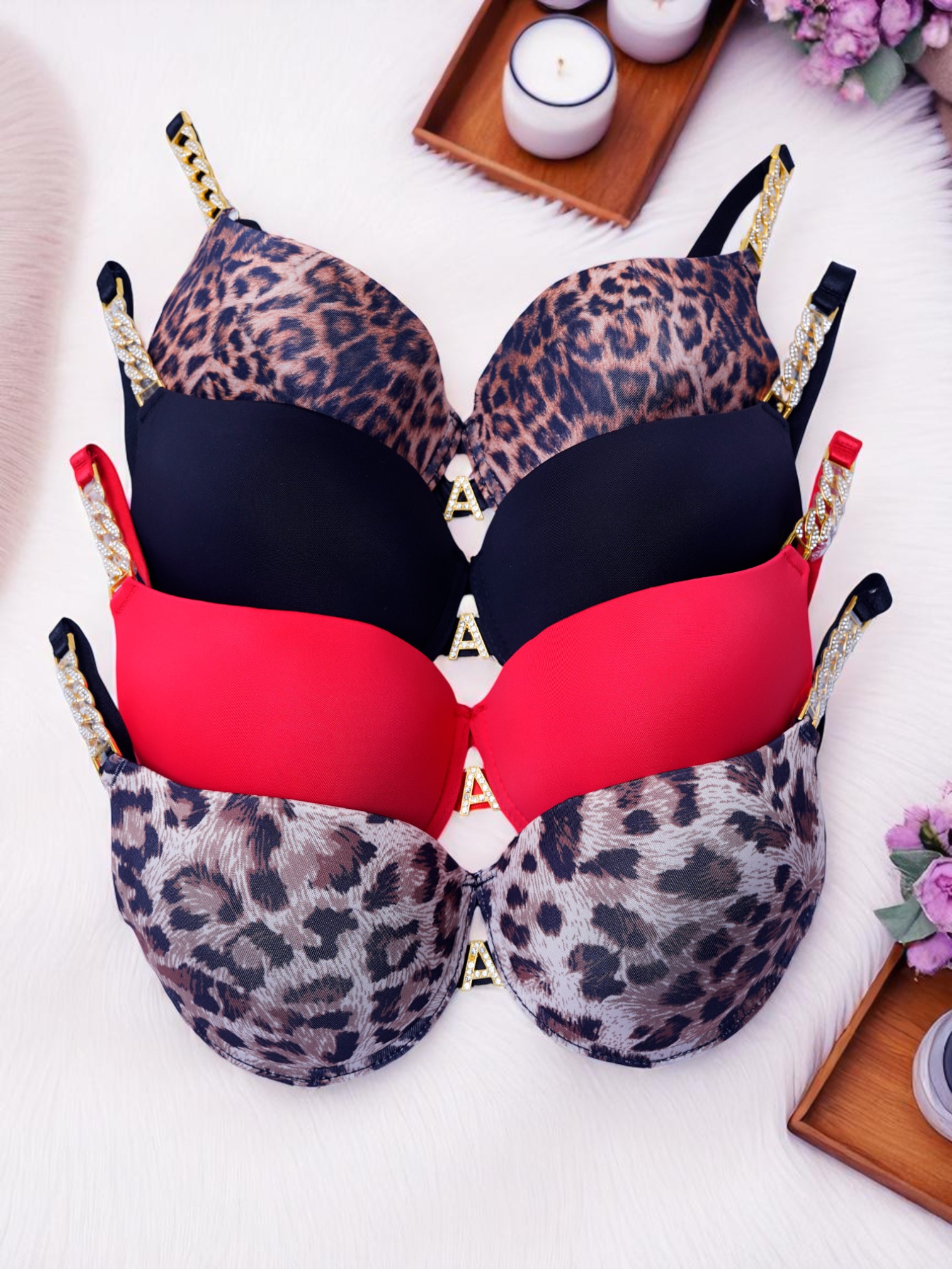 Bold Cheetah Print Padded Seamless Bra - Image 7