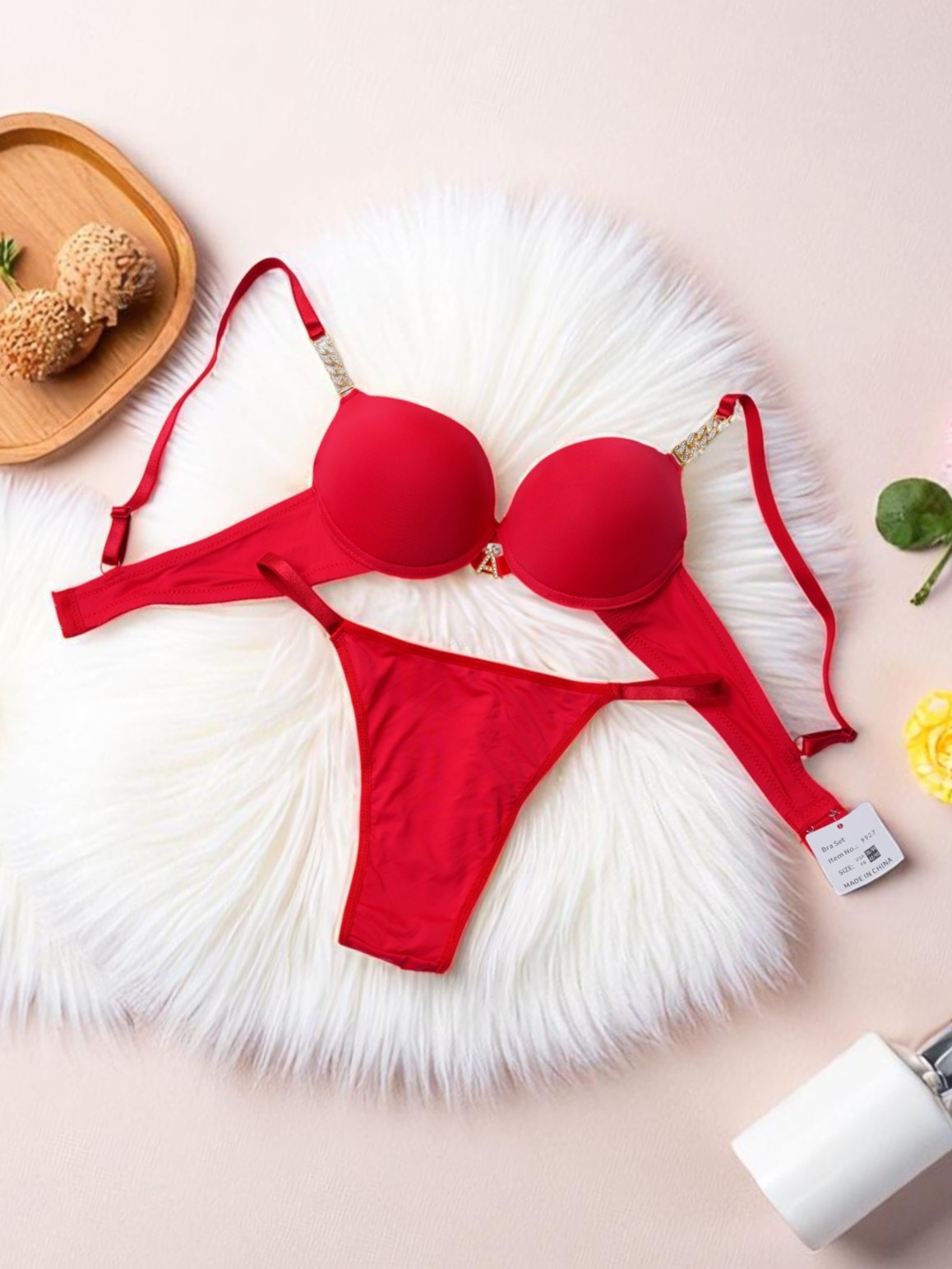 Fiery Red Padded Seamless Bra - Image 2