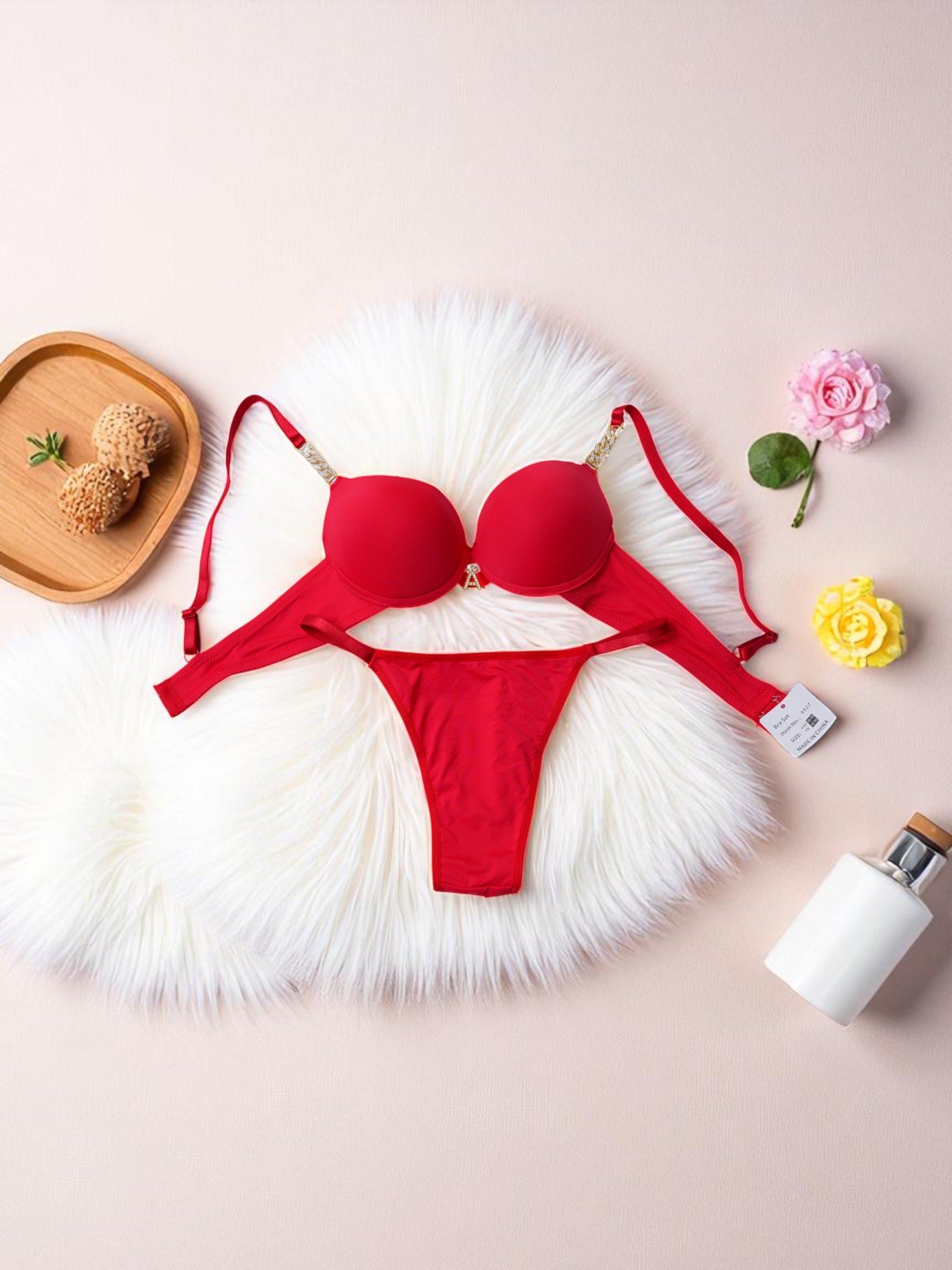 Fiery Red Padded Seamless Bra