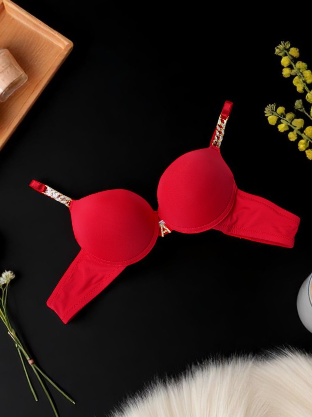 Fiery Red Padded Seamless Bra - Image 3