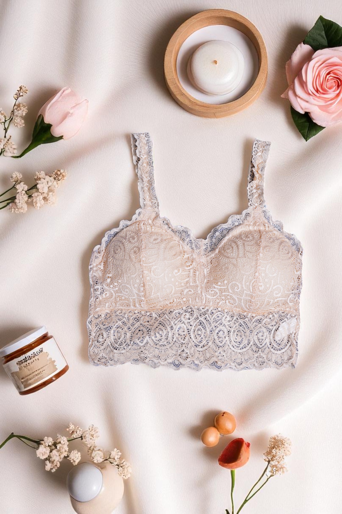 Beige Lace Comfort Bralette - Image 3