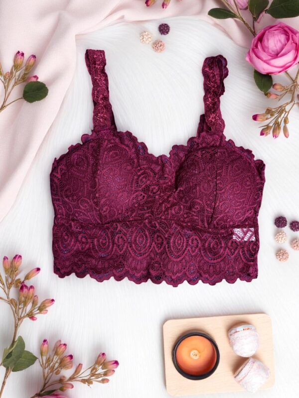 Burgundy Lace Comfort Bralette
