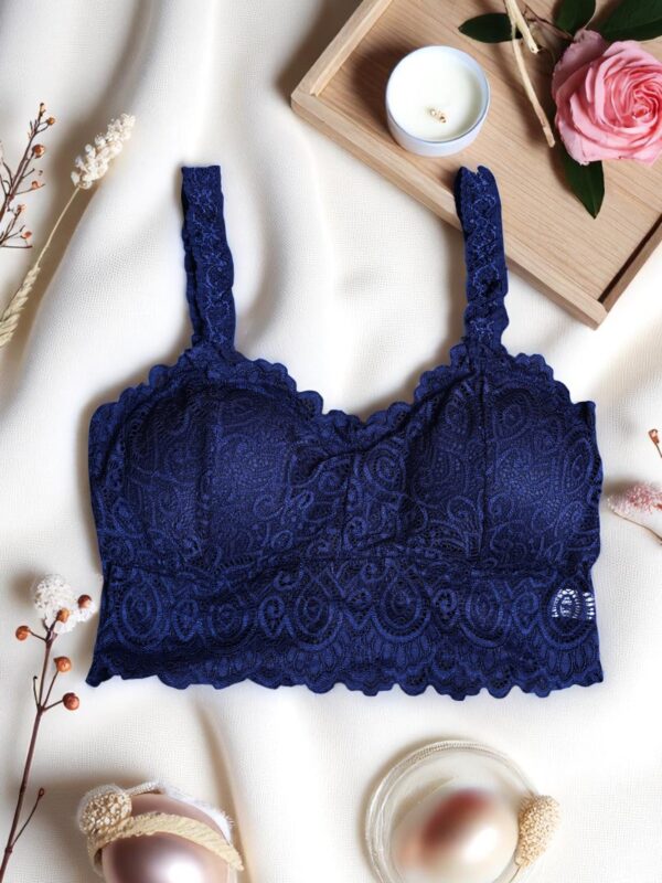 Navy Blue Lace Comfort Bralette