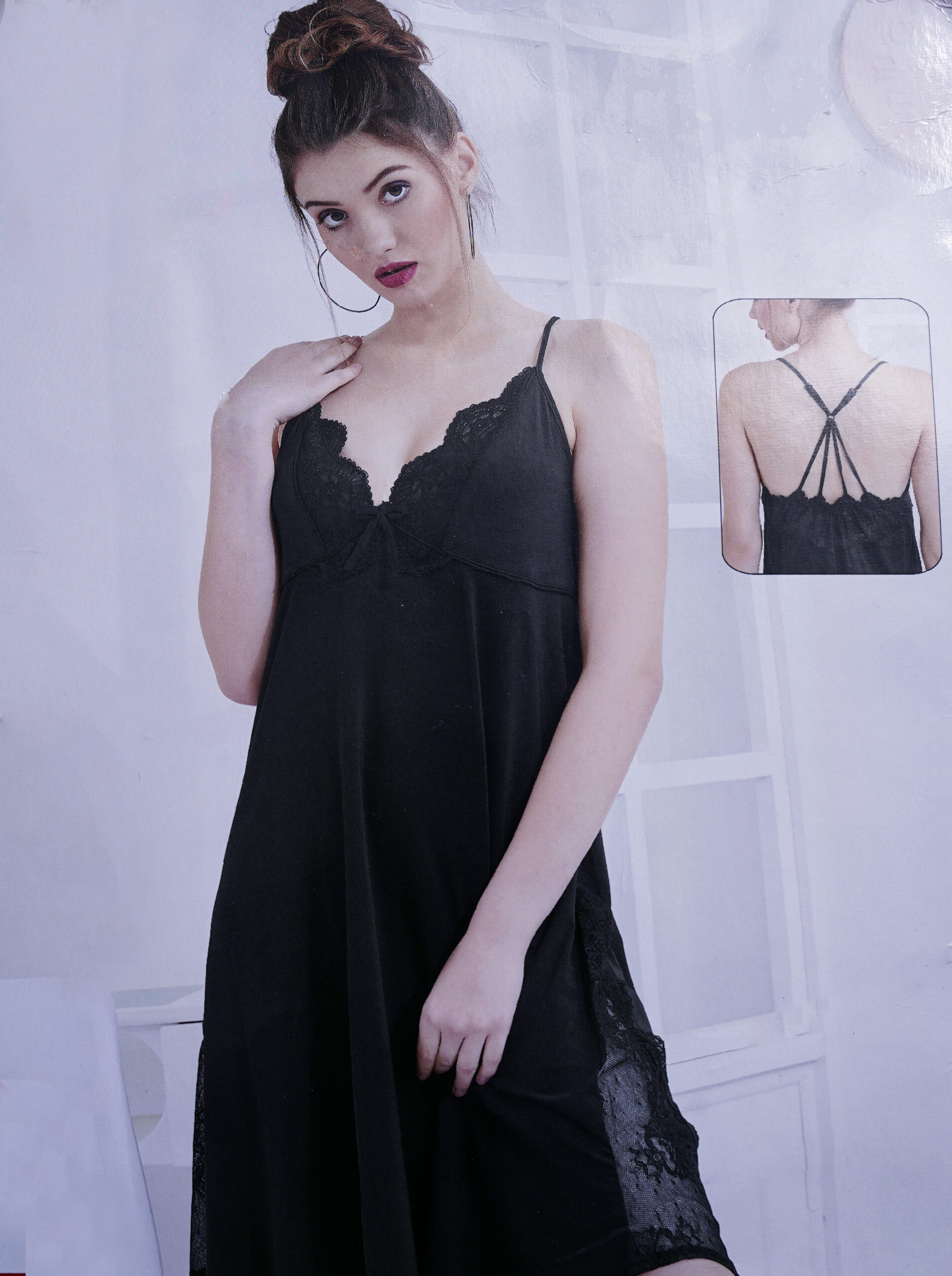 Elegant Black Lace-Trimmed Babydoll & Thong Lingerie Set