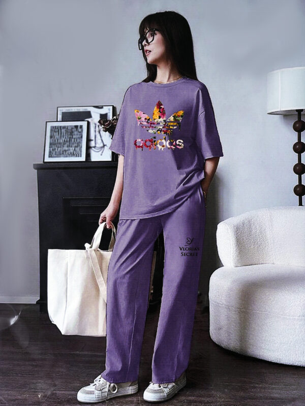 Playful Purple "Splash Trefoil" Comfort Pajama Set