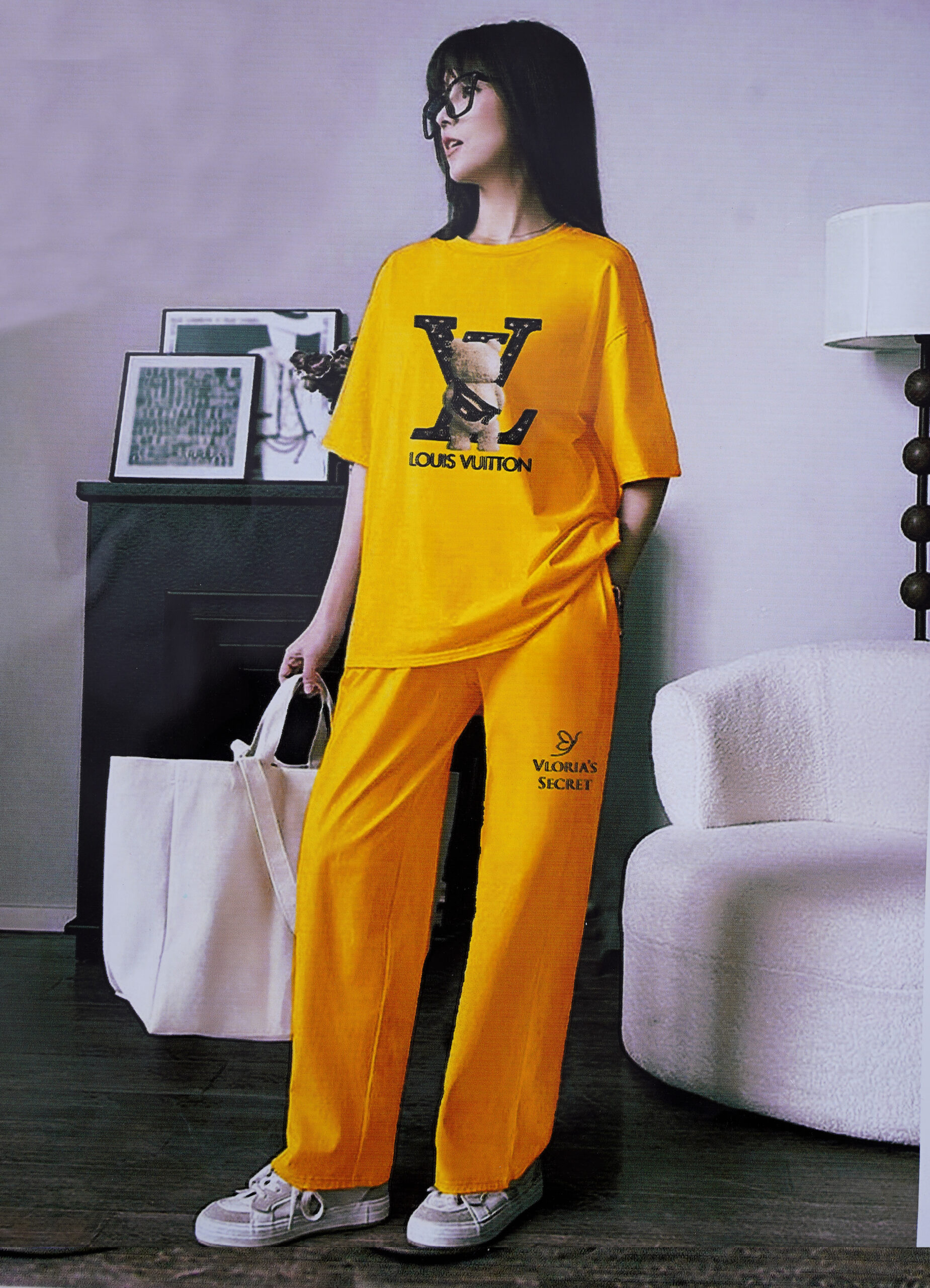 Sunny Yellow "LV Bear" Comfort Pajama Set