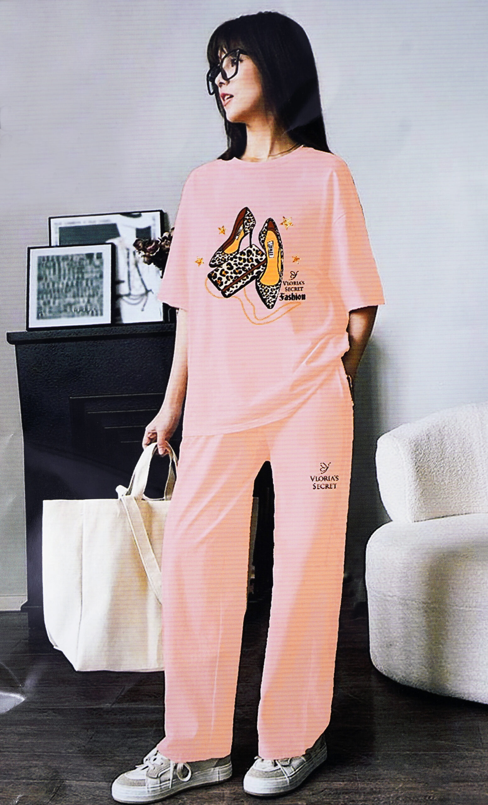 Chic Pink "Fashion Heels" Comfort Pajama Set
