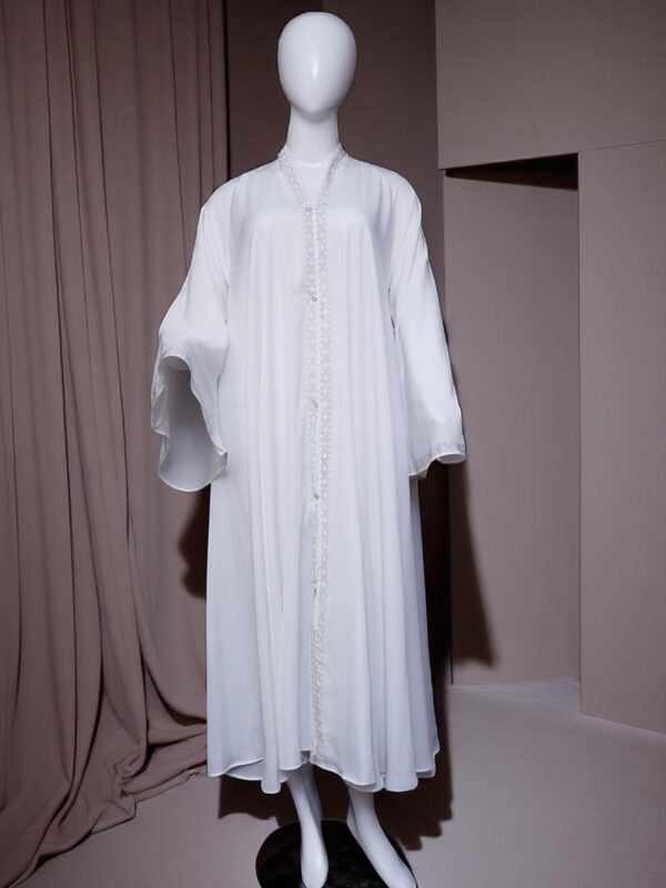 White Embroidered Grace Abaya